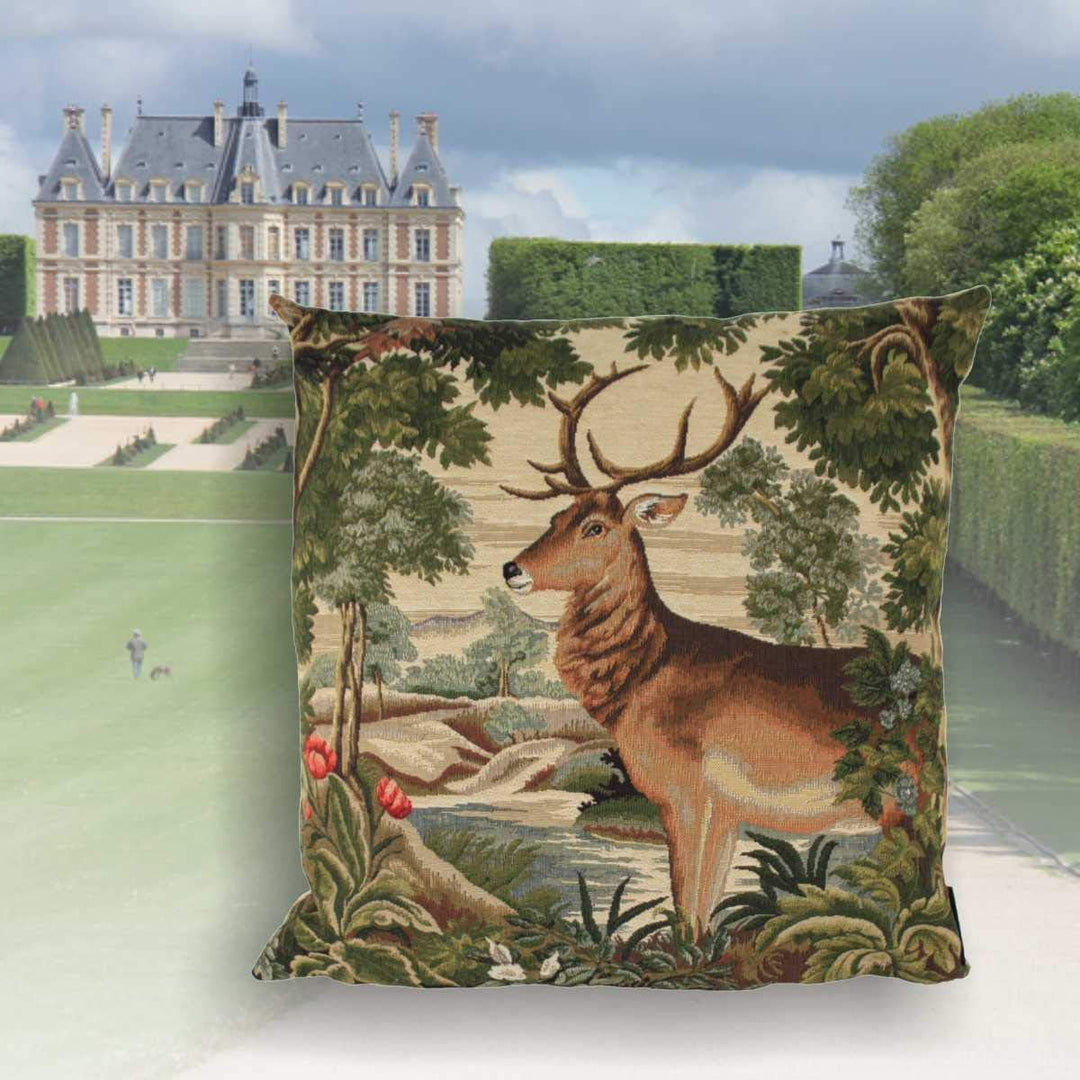 440s Gobelin Kissen Hirsch am Fluss ca. 45x45cm | MM-EVKSSHR | 8716522067163