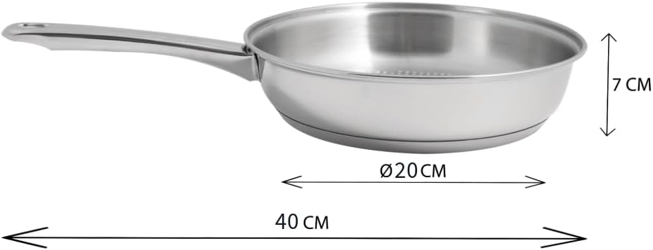 Artame ART91920 Nordico, Bratpfanne Ø 20 cm, dreifacher Boden, hitzebeständiger Griff, Wabenboden, a