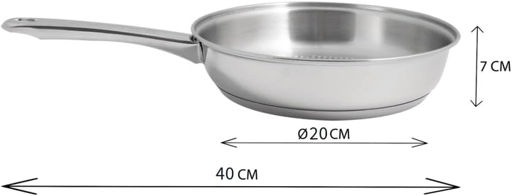 Artame ART91920 Nordico, Bratpfanne Ø 20 cm, dreifacher Boden, hitzebeständiger Griff, Wabenboden, a