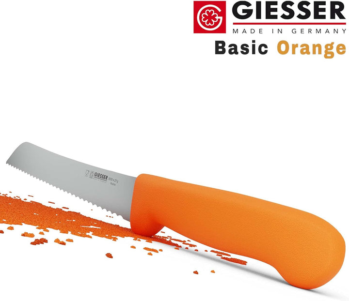 Giesser seit 1776 - Made in Germany - Brotmesser orange, Basic Orange, Klinge 21 cm, Wellenschliff,