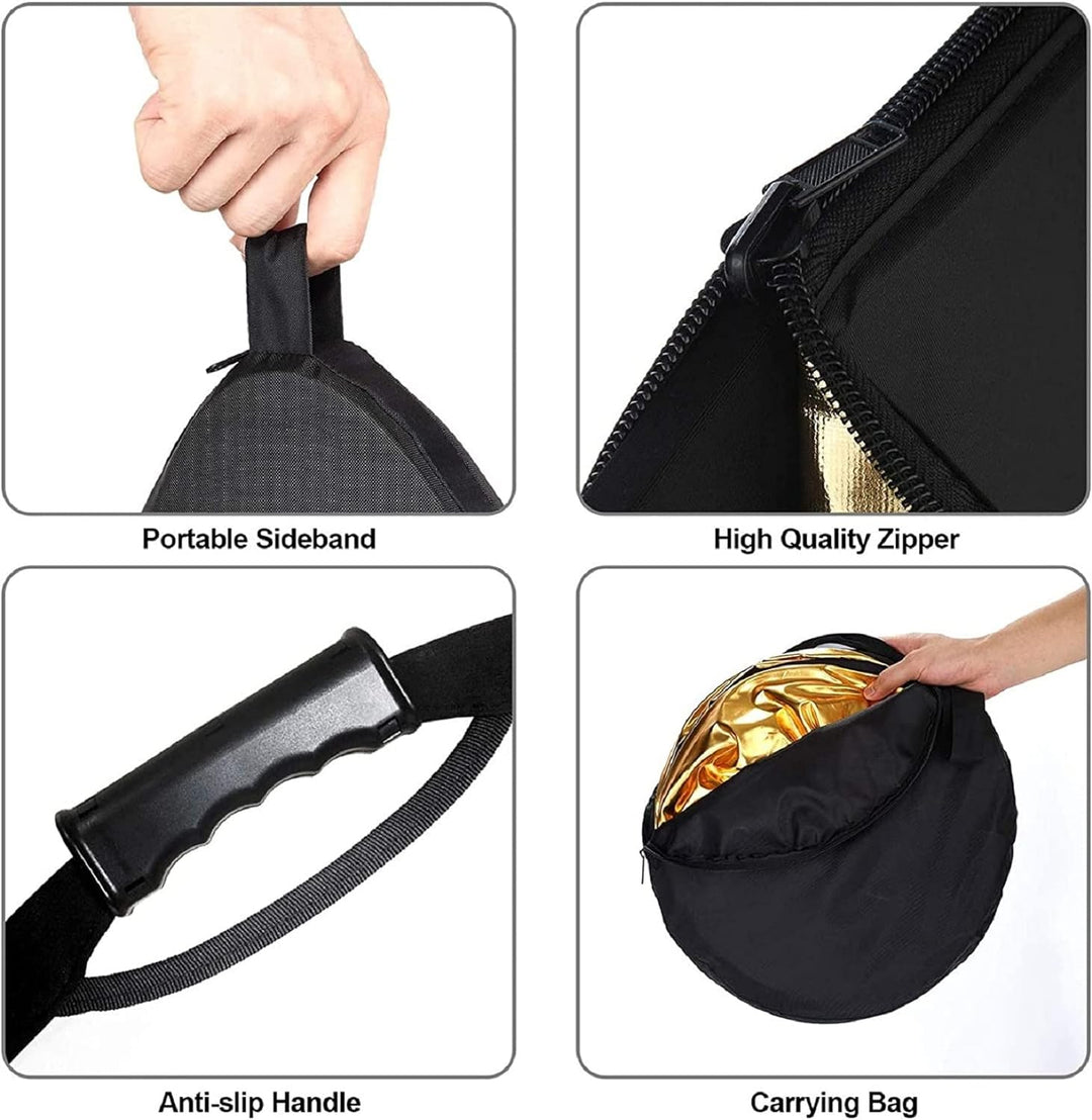 Selens 5-in-1 60x90cm Oval Reflektor Tragbarer Faltbarer für Fotografie Fotostudio Beleuchtung und A