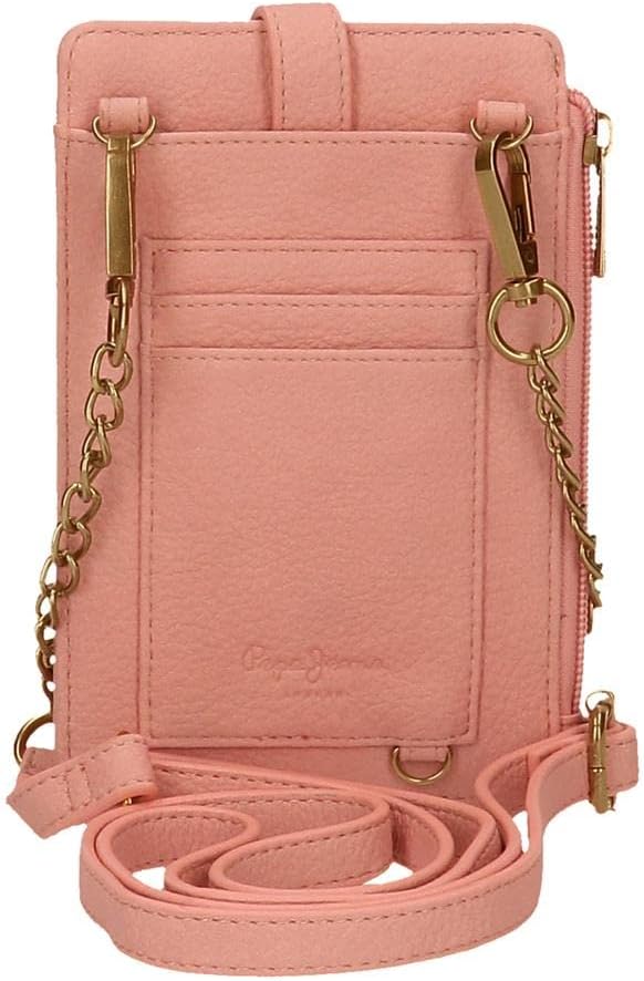 Pepe Jeans Diane Umhängetasche Handyhalter Pink 9,5x16,5 cm Kunstleder Rosa mobile Umhängetasche, Ro