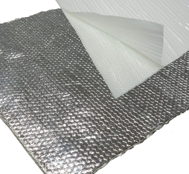 3 Stück Alu-Fiberglas Hitzeschutzmatte 1,00 x 0,20 m selbstklebend &amp; reflektierend | VIELE GRÖSSEN &amp;