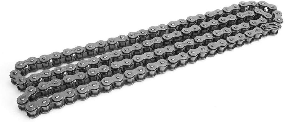 Qiilu 420 102 Motorrad Link Chain, Motorradkette Fit für 90 110 125ccm Dirt Bike ATV Quad TaoTao SUN