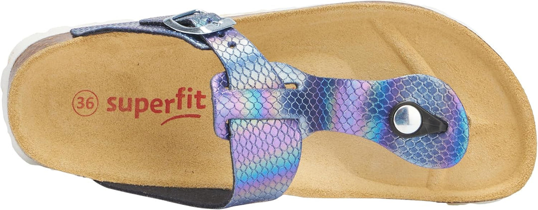 Superfit Mädchen Fussbettpantoffel Sandale 26 EU Blau 8000, 26 EU Blau 8000