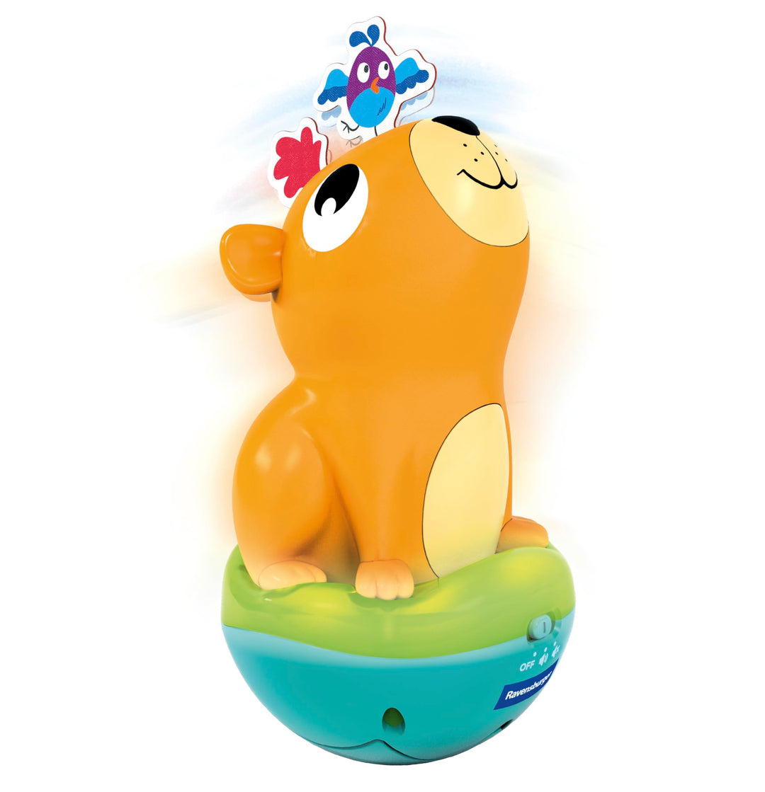 Ravensburger 4874 Play+ Musikalischer Stehauf-Kreisel: Capybara, Roly-Poly, Steh-auf-Männchen, Licht