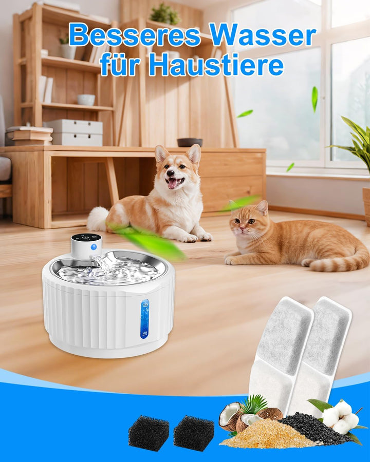 Haliya 24 Stück Ersatzfilter für TOPPLEE 2.8L Trinkbrunnen für Katze Kabellos, Katzen Trinkbrunnenfi