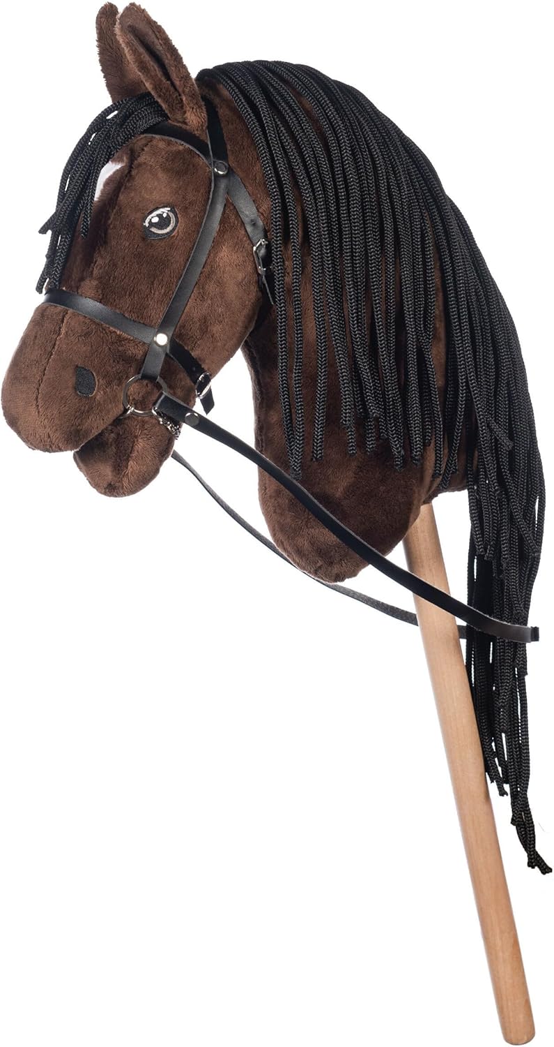 Brama West HKM Hobby Horse Set „Stern“ – Steckenpferd Braun + Premium Decke & Fliegenhaube – Perfekt