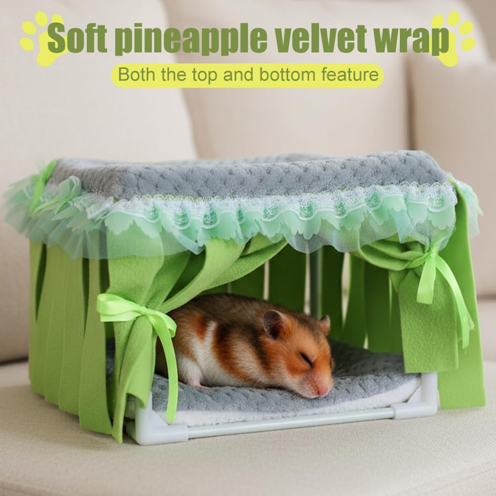 DONGKER Meerschweinchen Bett, Kuschelig Meerschweinchenversteck, 24x24x19 cm, Gemütliches Kleintierb