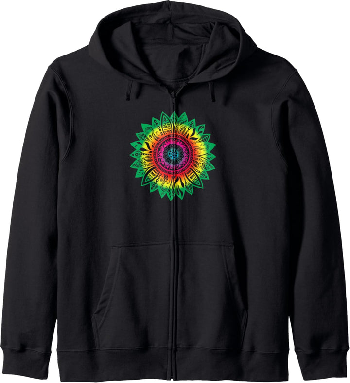 Spirituelle Yoga Meditation Zen Geschenk Mandala Sonnenblume Kapuzenjacke