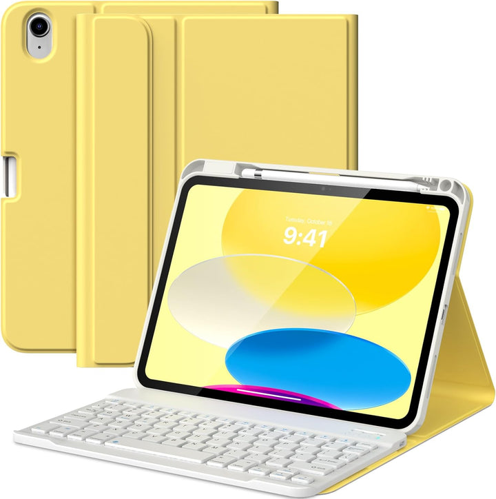 MoKo Tastatur Hülle für iPad 10th Generation 2022, iPad 10,9 Zoll, Multi-Winkel Magnetische Tablet H