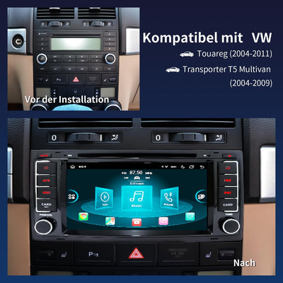 Autoradio für VW T5 Multivan & VW Touareg, [Android 13 4GB+64GB 2.0Ghz] CAWELL 7 Zoll HD Doppel DIN