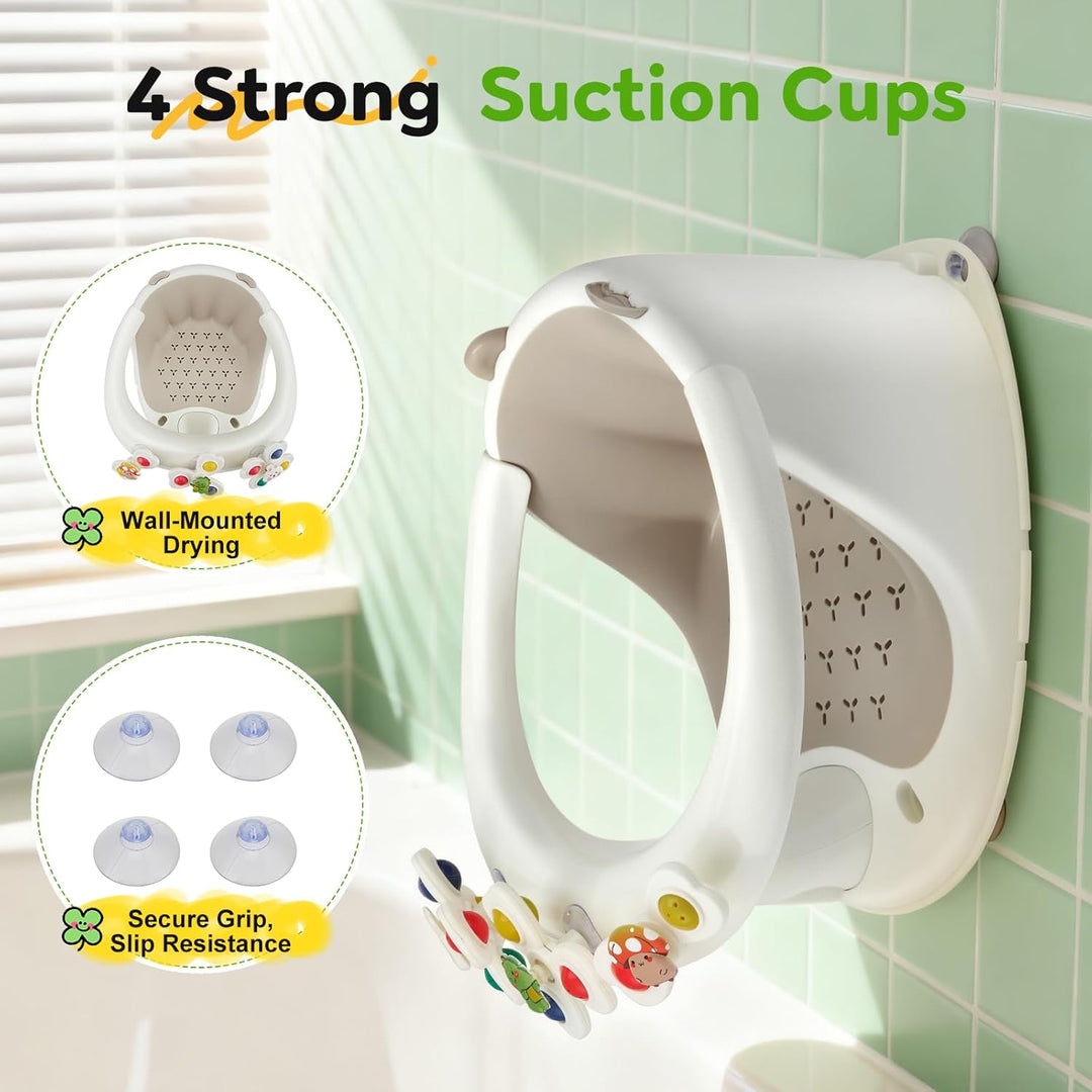 2-in-1-Baby-Badesitz – Spielzeugzentrum, 16 Teile, 4 rutschfeste Saugnäpfe, ergonomisch, 6 m - 20 kg