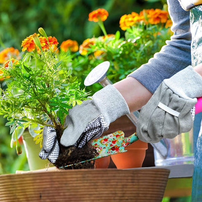 Colwelt Blumen-Gartenwerkzeug-Set, 6-teilig, Garten-Set mit schönem Aufdruck, Gartengeschenke für Fr