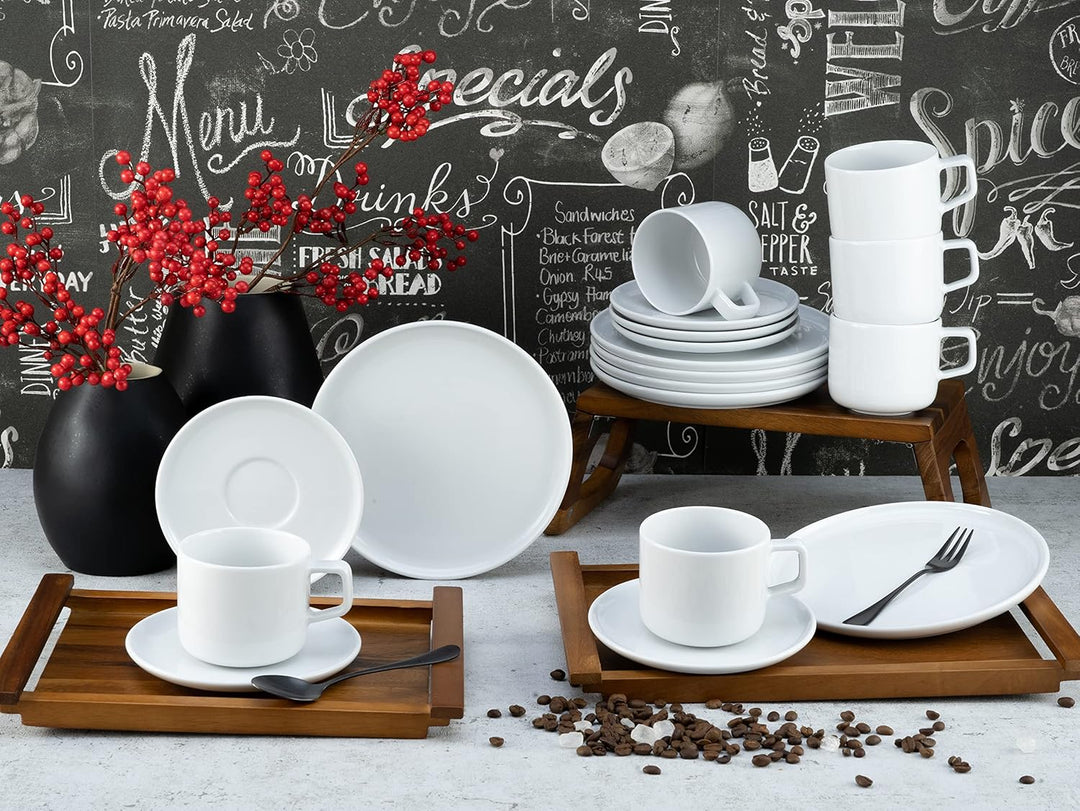 CreaTable, 16736, Serie Chef Collection WEISS, Geschirrset, Kaffeeservice 18 teilig Kaffeeservice 18