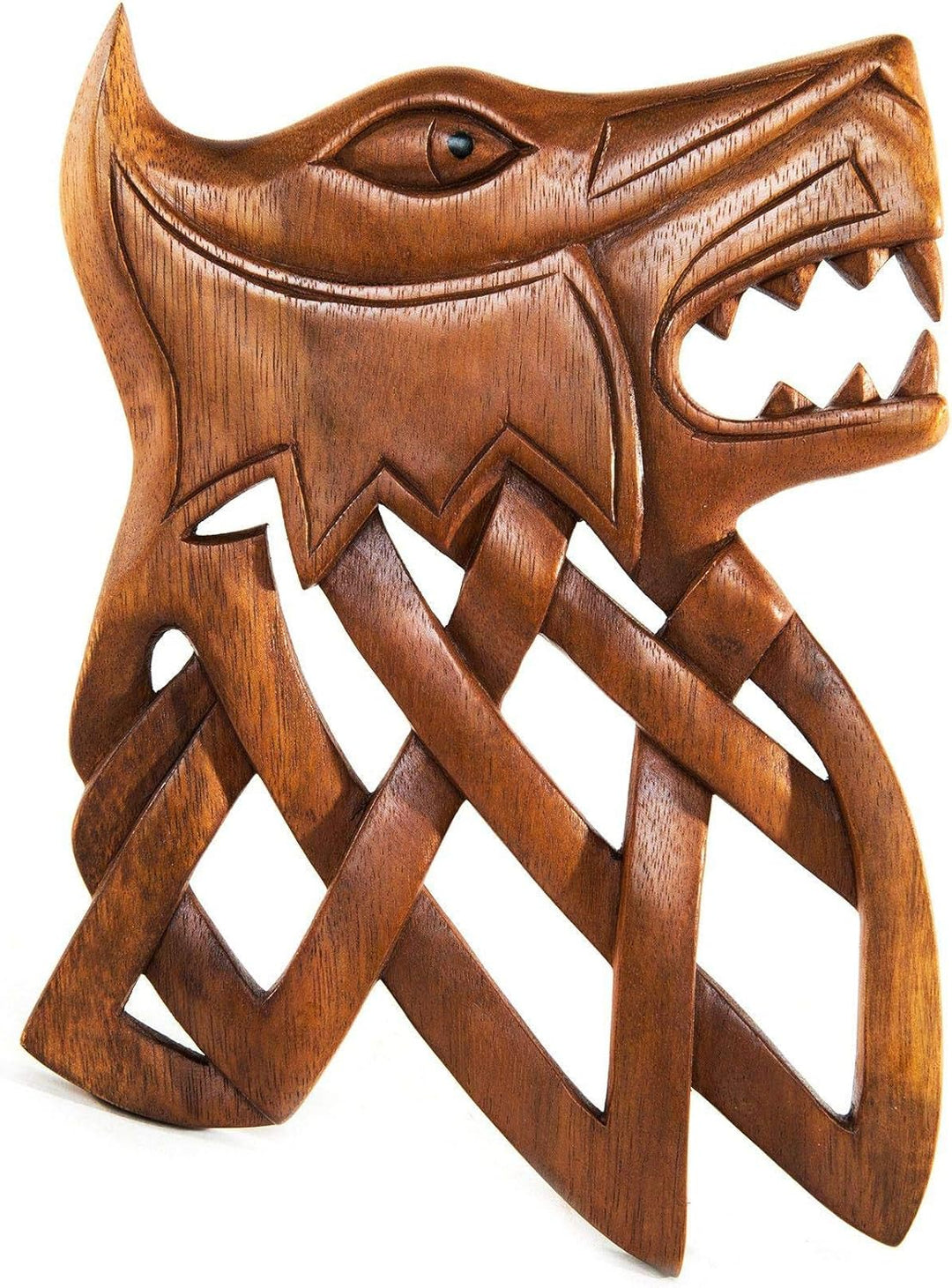 Windalf Wandbild Fenrir 24 cm Lokis Wolf Ragnarök Handarbeit aus Holz