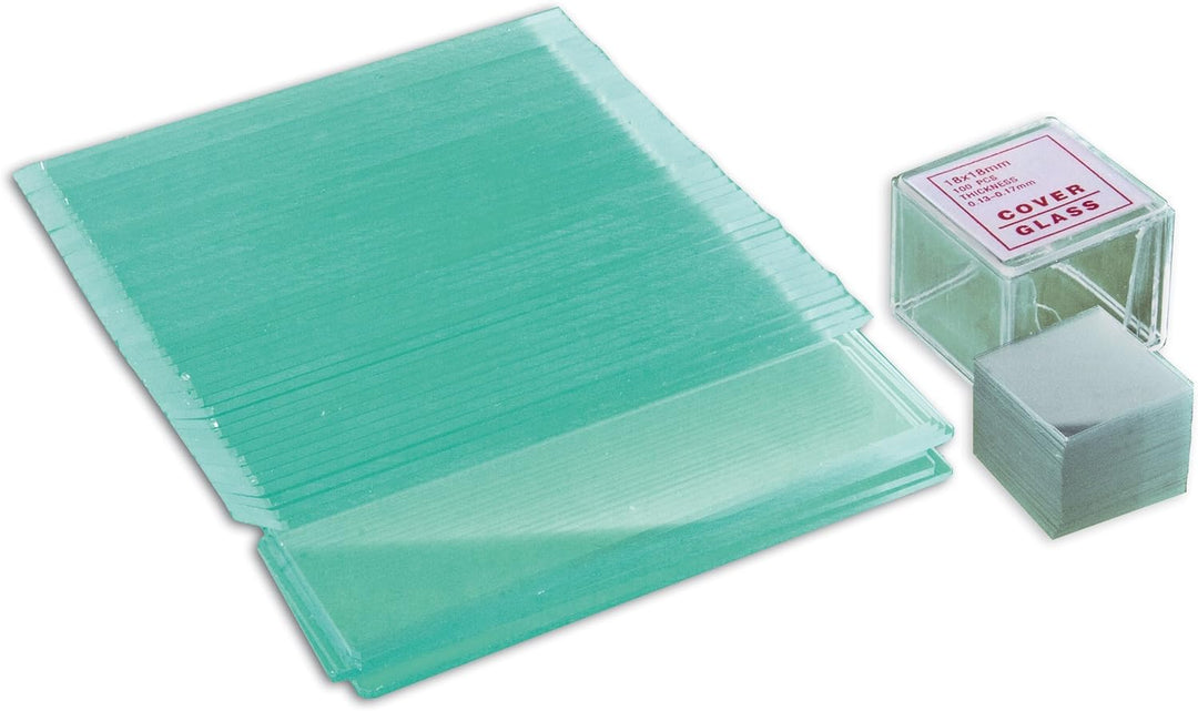 Bresser Dauerpräparate für Mikroskop (50-er Stück) & Mikroskop Objektträger/Deckgläser (50x/100x) 50