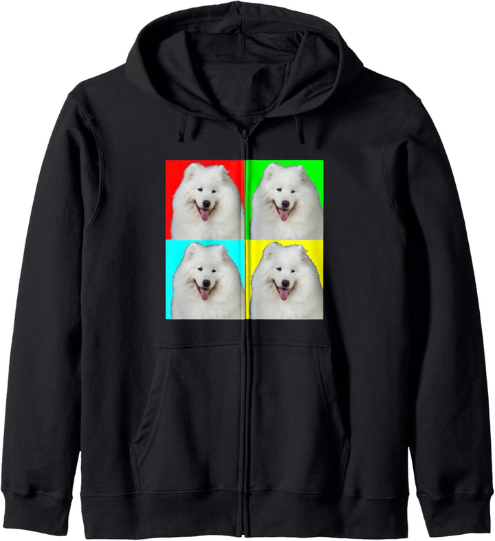 Pop Art Dog Samoyed Kapuzenjacke
