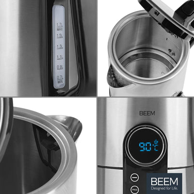 BEEM TEA-SWITCH Wasserkocher mit Temperatureinstellung & 1,7l Volumen | Temperaturwahl 40-100°C & Te