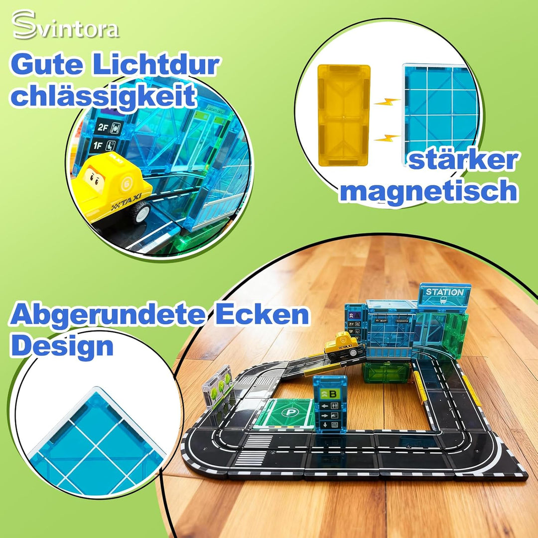 Magnetische Bausteine Spielzeug Set, STEM Montessori Spielzeug, 30 Teile Magnetbausteine für Kinder