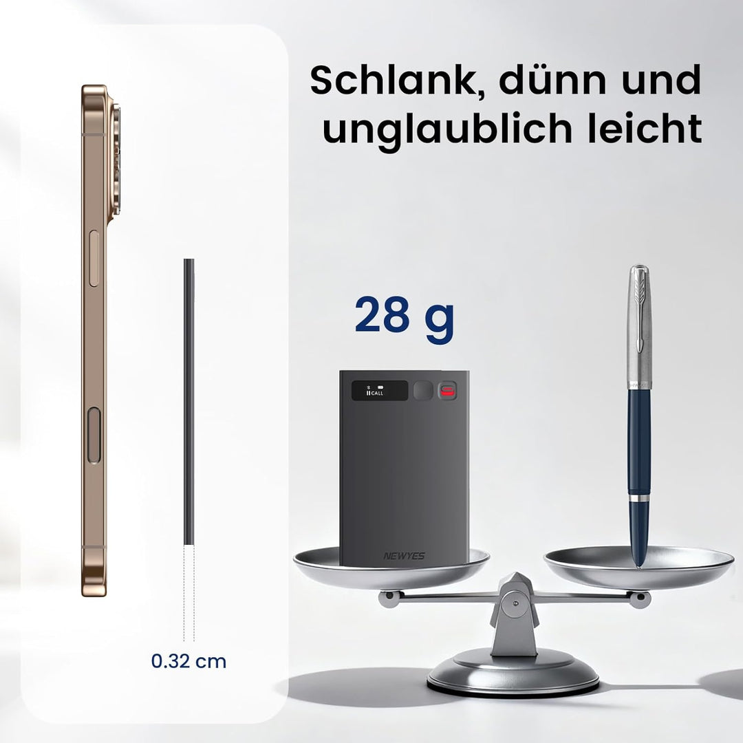 NEWYES Ailog KI Digitales Diktiergerät mit dedizierter App,Transkribieren und Zusammenfassen,35 Stun
