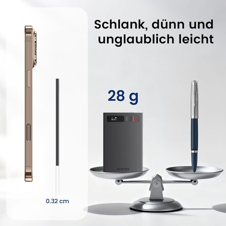 NEWYES Ailog KI Digitales Diktiergerät mit dedizierter App,Transkribieren und Zusammenfassen,35 Stun