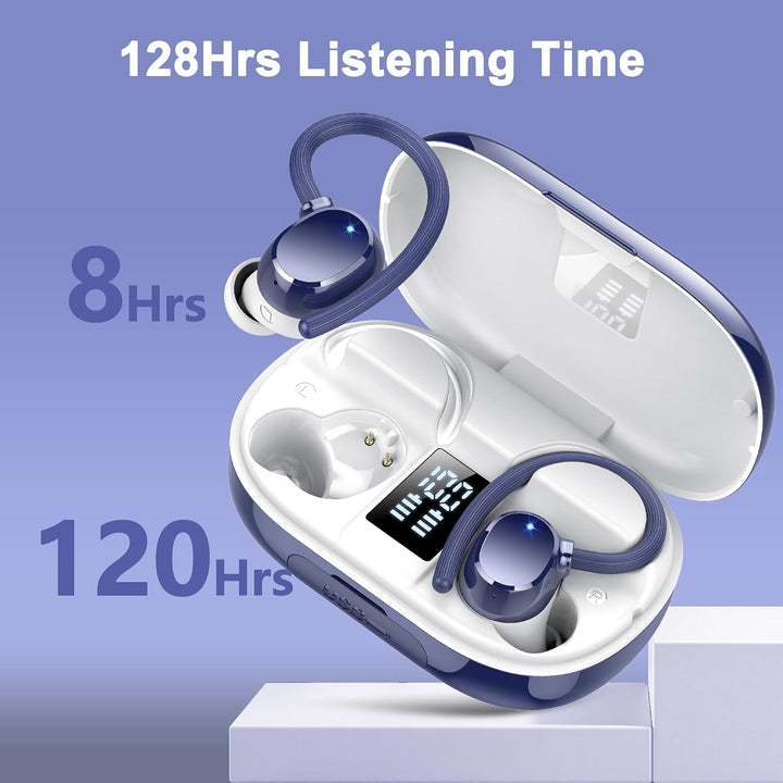 Bluetooth Kopfhörer Sport, Kopfhörer Kabellos Bluetooth 5.3 mit 4 ENC Mic, 128H Spielzeit Kabellose