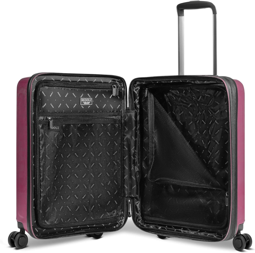 REDOLZ Hartschalen Koffer-Set 3-teilig erweiterbar | Dehnfalte, Doppelrollen, sehr leicht, Essential