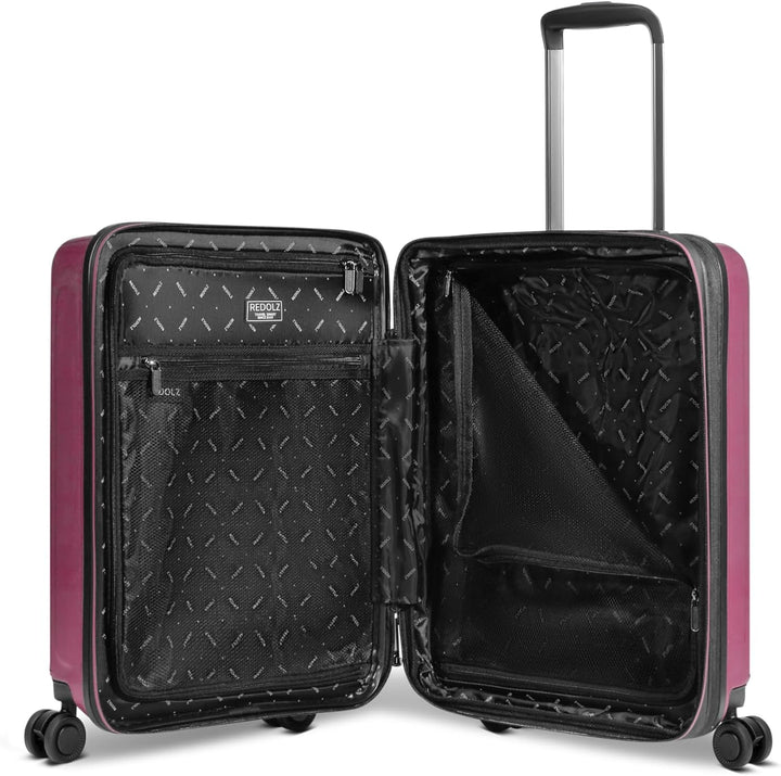 REDOLZ Hartschalen Koffer-Set 3-teilig erweiterbar | Dehnfalte, Doppelrollen, sehr leicht, Essential