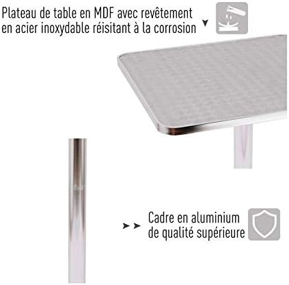 OHMG Bartisch, klappbar, quadratisch, Ø 60 cm, Esstisch, Aluminium, höhenverstellbar 70/110 cm, Pick