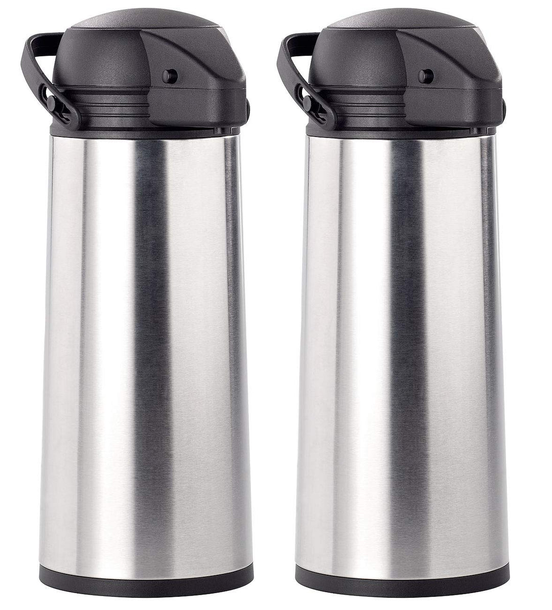 Rosenstein &amp; Söhne Partyzubehör: 2er Pack Edelstahl-Pump-Vakuum-Isolierkanne, 1,9 Liter (Thermo-Pump