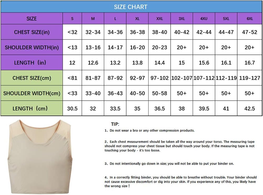 Idtswch Chest Binder for Transgender FTM Binder Compression Tomboy Trans Bandage Bra Cosplay Underwe