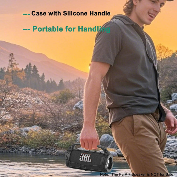 Silikon Schutzhülle für JBL Flip 7 Lautsprecher – Stossfeste Tragetasche mit Abnehmbarem Schultergur