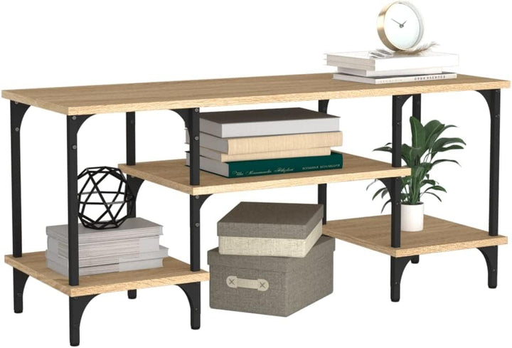 Tidyard TV Schrank mit 3 Ablagen Versehen Lowboard Fernsehtisch Fernsehschrank TV Möbel Holzwerkstof