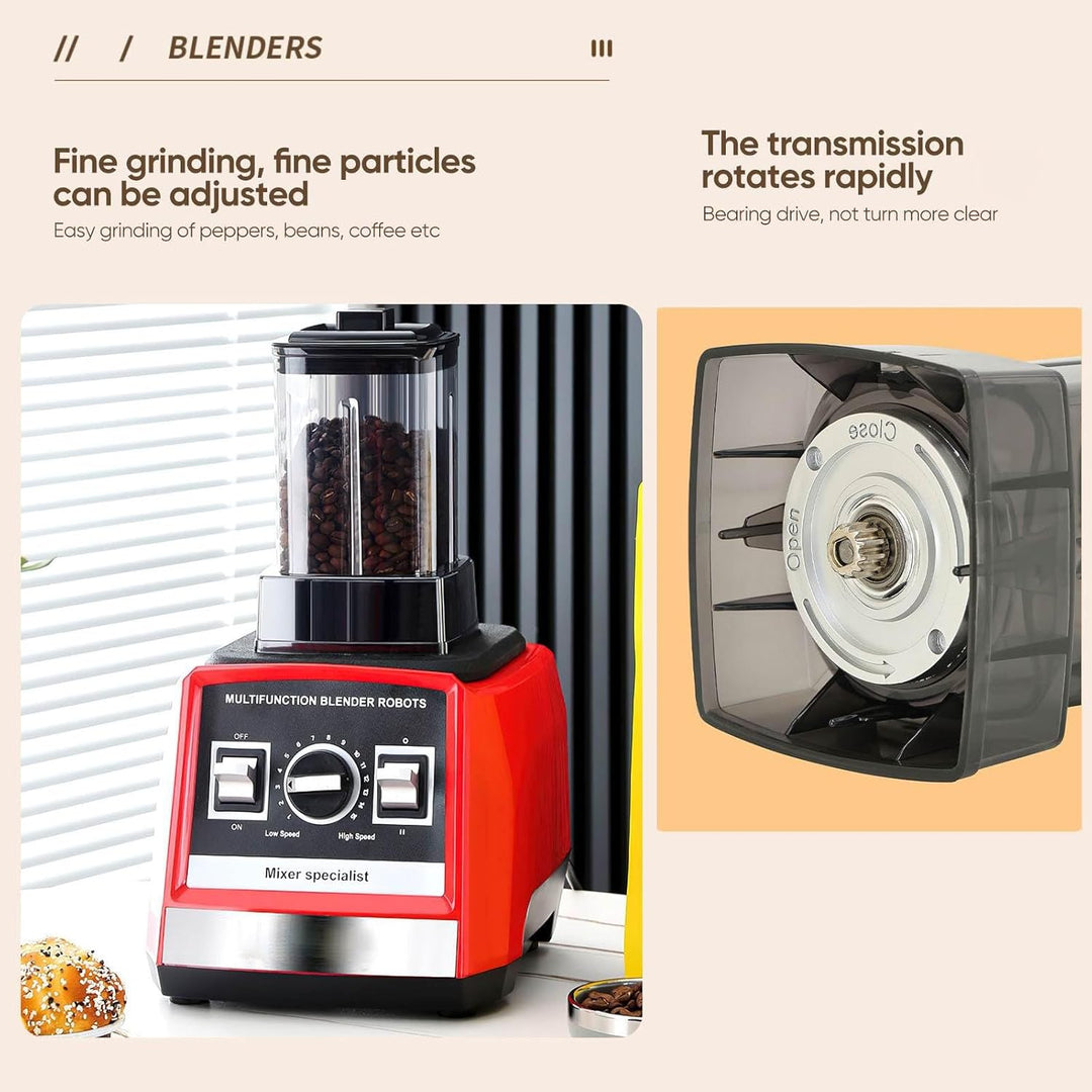 1500W Standmixer, 3-in-1 Hochleistungsmixer mit 2.5L+1.5L+0.5L Container, 15 Geschwindigkeiten, Auto