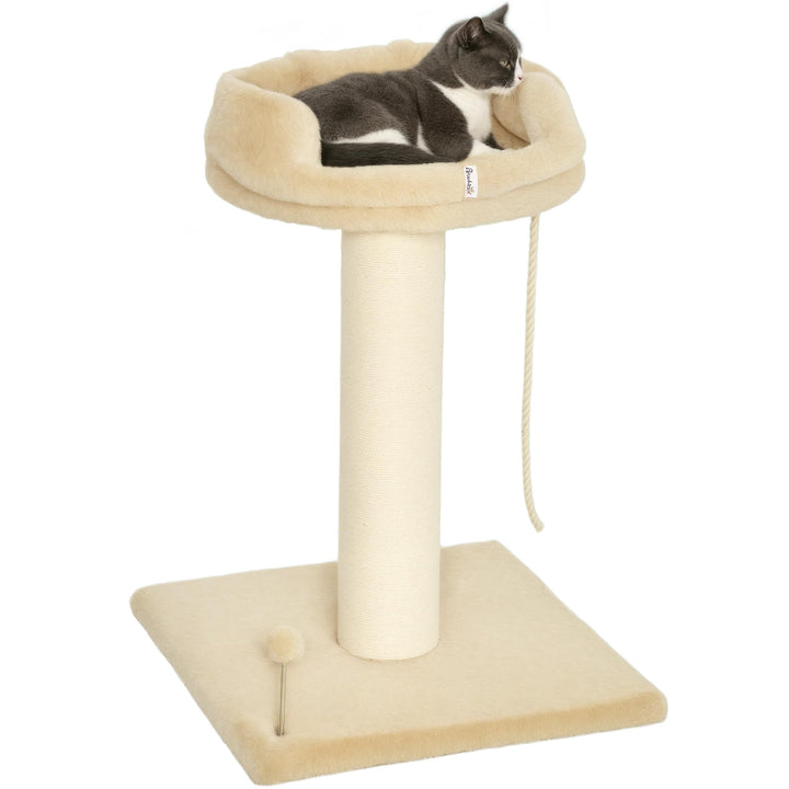 PawHut Kratzbaum 83 cm Katzenturm mit Sisalstämme, Plattform,Sisalseil, Kletterbaum Katzenkratzbaum