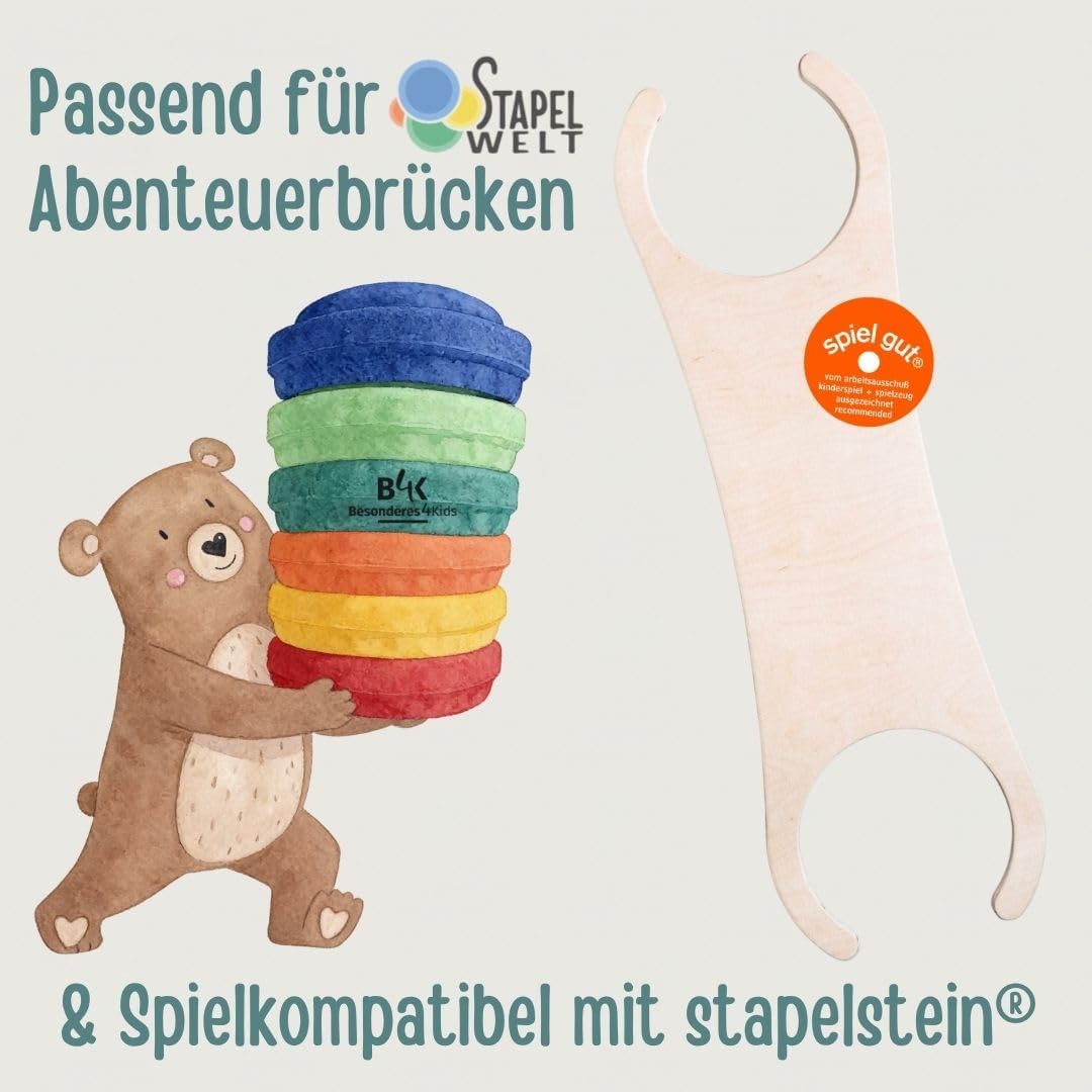 Stapelwelt MyFunStone Spielstein Balancierstein, Besonderes4Kids, kompatibel mit anderen Balancierst