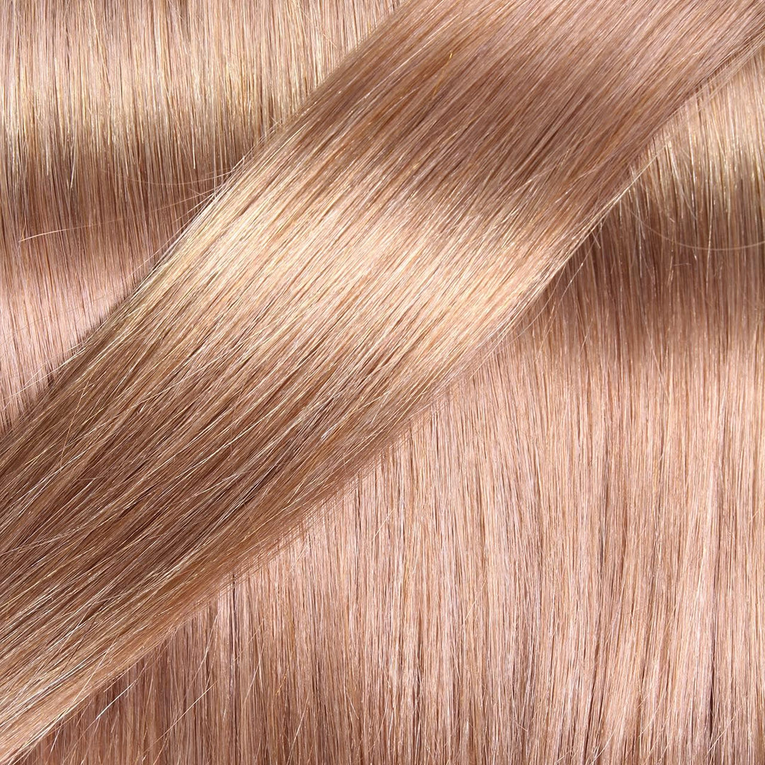 hair2heart Premium Nanoring Extensions Echthaar glatt - 50 Strähnen 1g 60cm 8/01 hellblond natur-asc