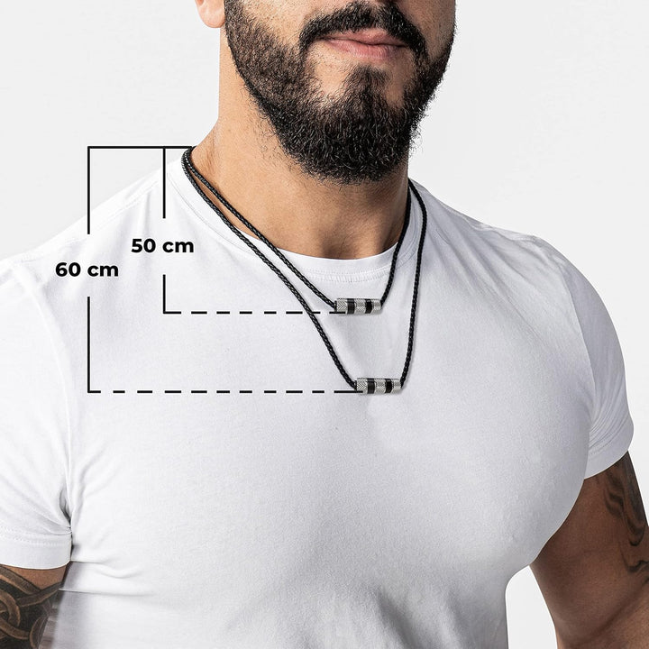 SERASAR Premium Leder Halskette Herren | Edelstahl Anhänger | Sicherer Verschluss | Drei Farben | In