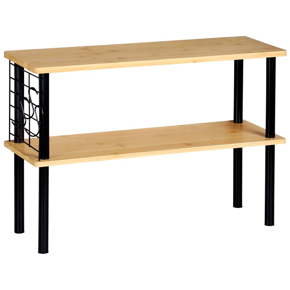 Kesper | Küchenregal, Material: Bambus, Metall, Masse: 55 x 20 x 38 cm, 2 Ablagen, Drahtgitter mit 3