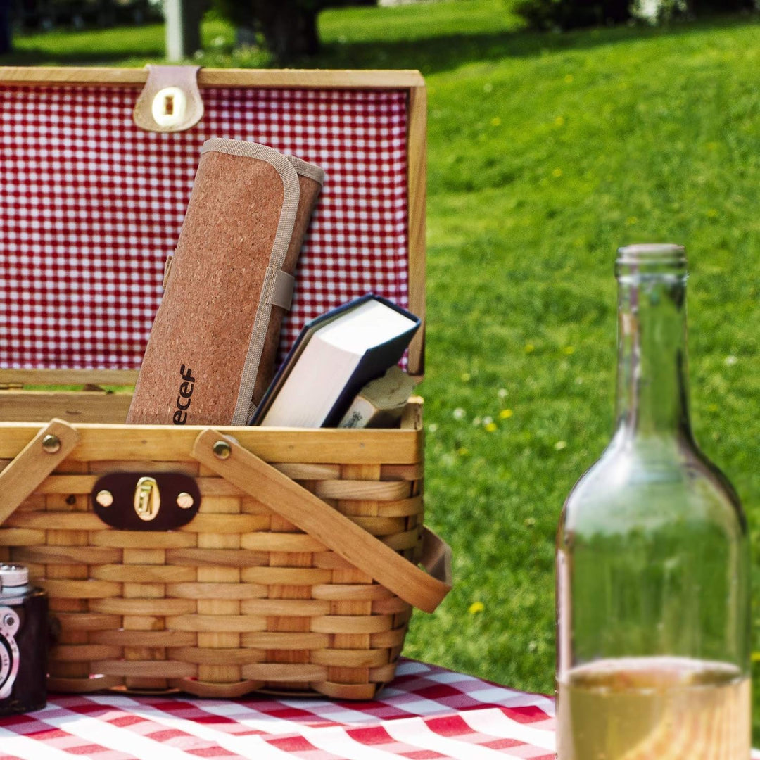 hecef Messerset mit 5 Slots Rolltasche und Messerscheide, Weinlese Stonewashed Edelstahl Messer Set