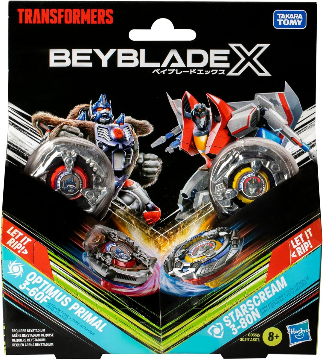 Beyblade X Transformers Collab Optimus Primal 3-60F vs. Starscream 3-80N Multipack OPTIMUS PRIMAL VS