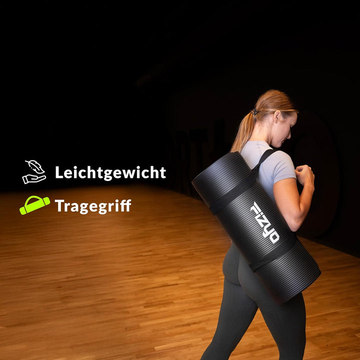 Fizyo Rutschfeste Yogamatte aus NBR-Schaum 190×100×1,5 cm – Extra Grosse Fitness- und Gymnastikmatte