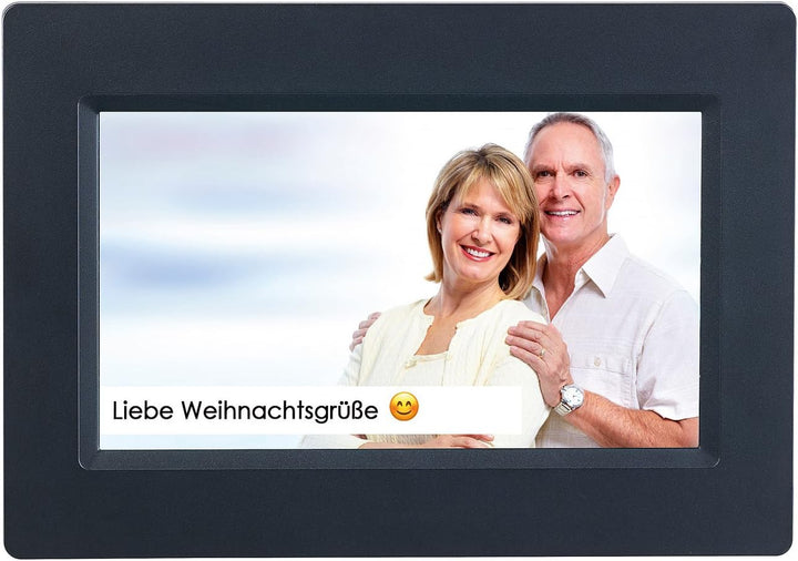 Somikon Digitaler Fotorahmen: WLAN-Bilderrahmen mit 17,8-cm-IPS-Touchscreen & weltweitem Bild-Upload