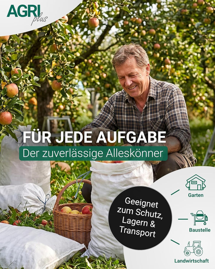 AGRIplus Gewebesäcke 100 Stück I 500 x 800 mm I Bändchengewebesäcke aus Polypropylen I Säcke mit sta