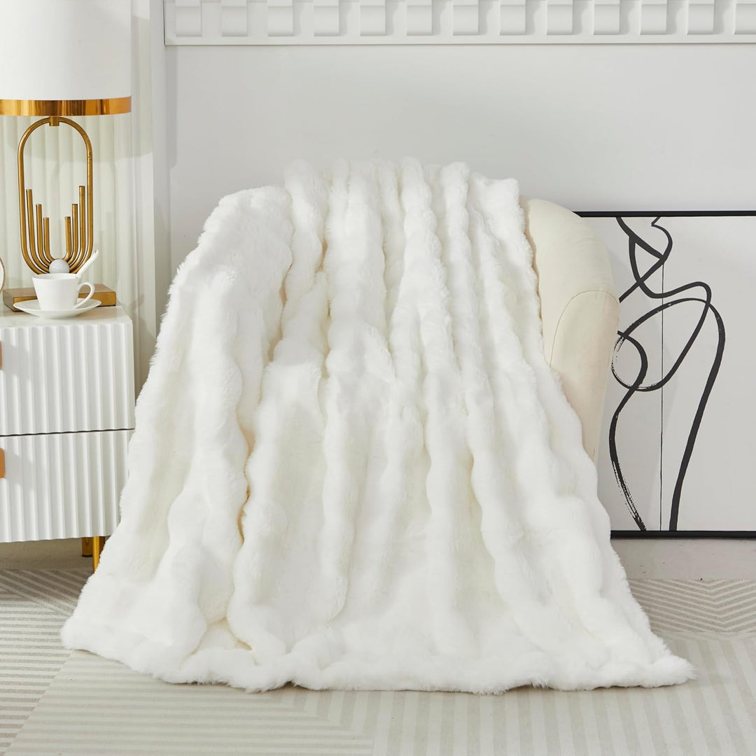 Kuscheldecke Kaninchen Plüsch Flauschige Decke Soft Wohndecke Dick 1000GSM Flanell Decke Couchdecke