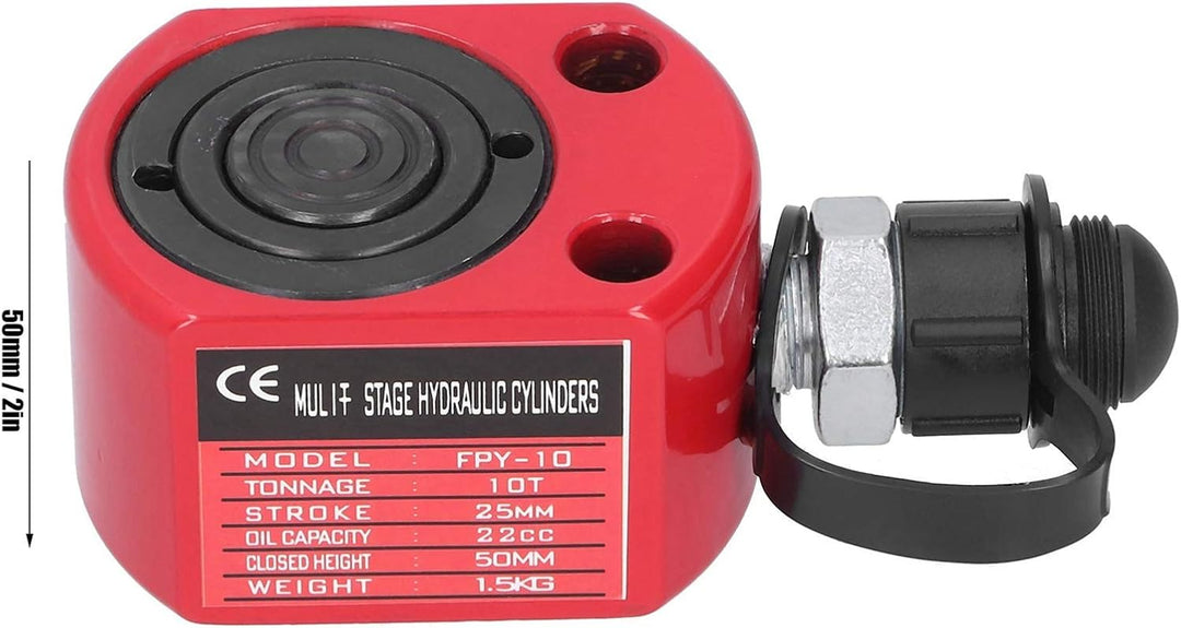 10T Hydraulikzylinder Roter Hydraulikzylinder Jack Separate Hohllochkolben Elektrowerkzeug 50mm Höhe