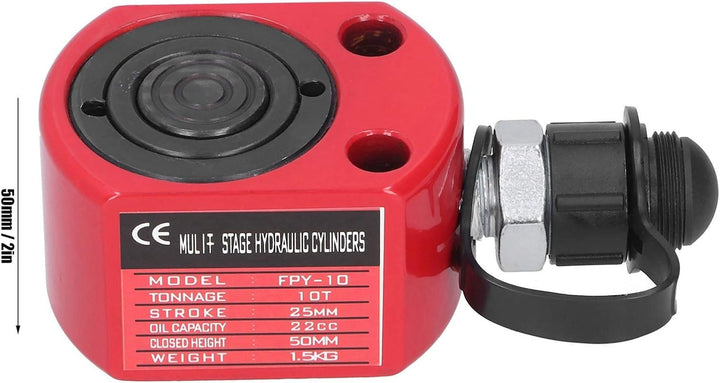 10T Hydraulikzylinder Roter Hydraulikzylinder Jack Separate Hohllochkolben Elektrowerkzeug 50mm Höhe