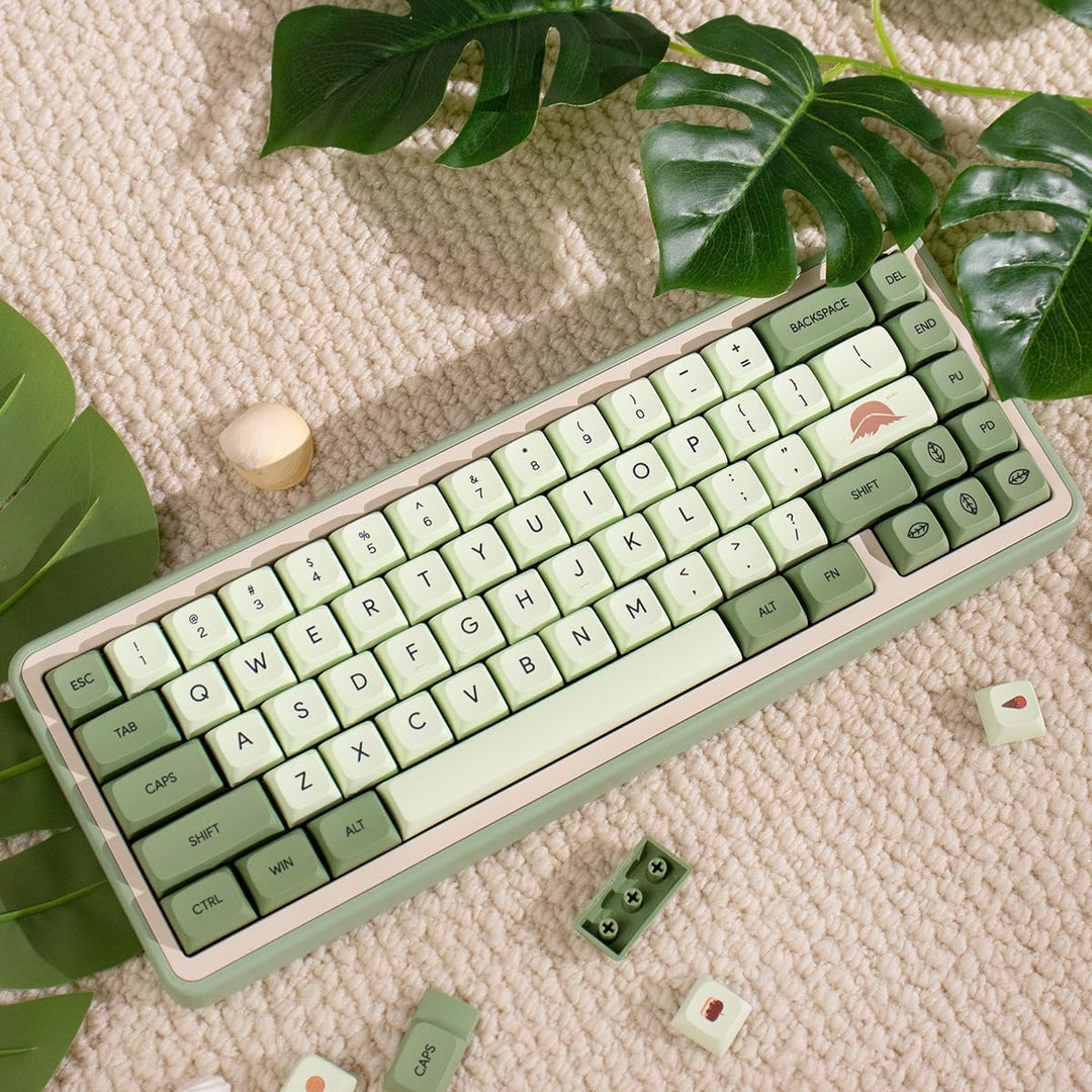 Matcha Keycaps 124 Tasten XDA Profil PBT Tastenkappen Set Fit für 60% 65% 95% Mechanische Tastatur C