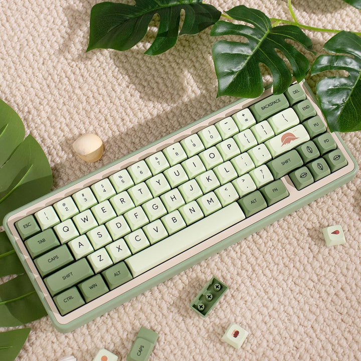 Matcha Keycaps 124 Tasten XDA Profil PBT Tastenkappen Set Fit für 60% 65% 95% Mechanische Tastatur C
